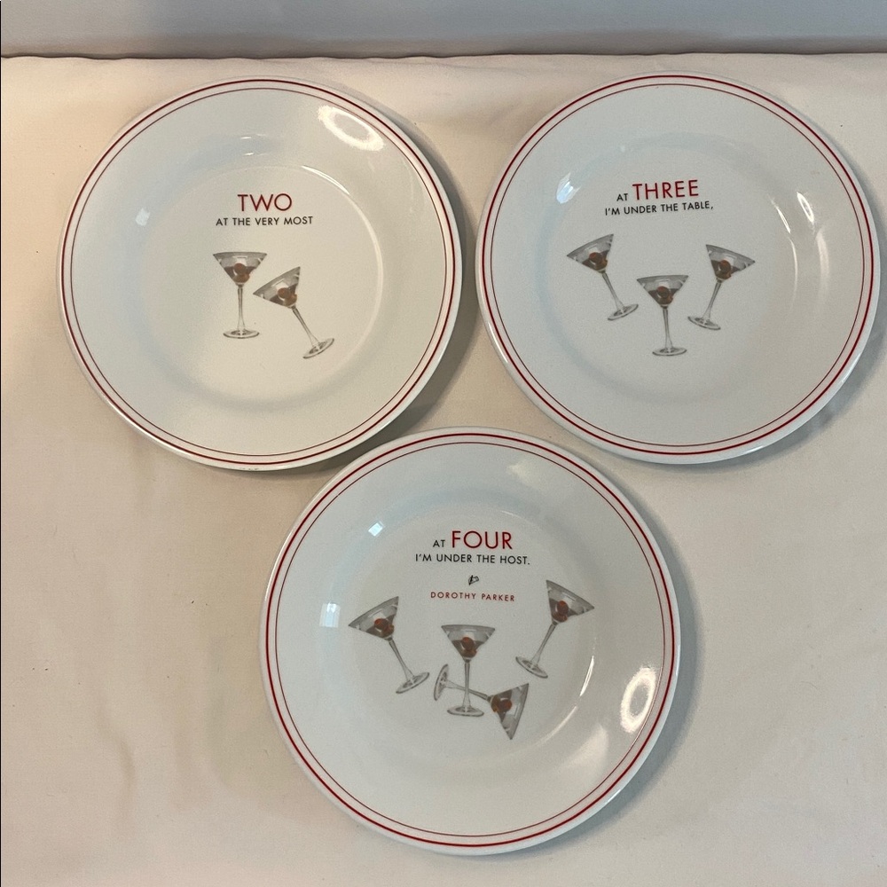 Vintage Restoration Hardware Martini Plates 7”
